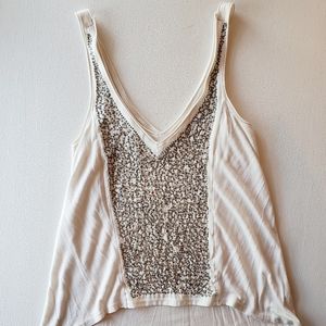 Cropped hi low sequin swing top